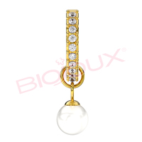 Biojoux Marque BJT268 - 5TH Avenue 6mm Perle 14mm Boucles D'oreilles Pour Dames Bijoux Plaqué Or Boucles D'oreilles Pour Femmes 24GP