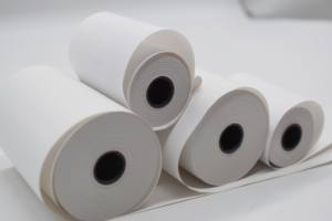 Papier duplex thermique brillant <span class=keywords><strong>de</strong></span> qualité supérieure, épais, anti-ondulation, enduit <span class=keywords><strong>de</strong></span> <span class=keywords><strong>cire</strong></span>, double face, en rouleau, pour utilisation avec les systèmes <span class=keywords><strong>de</strong></span> point <span class=keywords><strong>de</strong></span> vente (POS), couleur personnalisée - Product Image 3