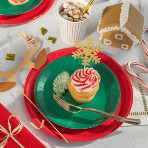 DAMAI Custom Disposable Party Plates and Cups Christmas Party Santa Disposable Cutlery and Tableware Set - Product Image 5