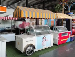 Factory Price Vending Street Food Use Outdoor Mobile Ice Cream Truck Cart Kiosk Vans Shop Cart