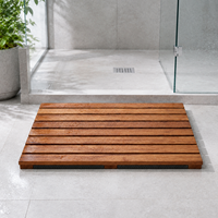 Tapis de bain antidérapant en bois d'acacia naturel, vente en gros, pour salle de bain, spa, douche, usage intérieur et extérieur