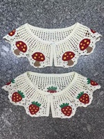 Collier en dentelle décoratif pour vêtements d'enfants, fausse collier en crochet fait main, maille ajourée, détachable, style poupée, vente en gros