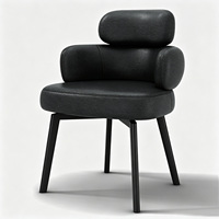 Chaise de salle à manger pivotante moderne à 360° avec fonction de réinitialisation automatique, revêtement en cuir écologique, coussin à ressorts, pieds en acier carbone