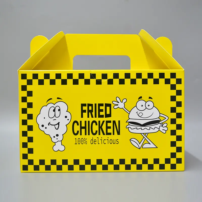 カスタムLogobiodegradable TakeAway Food French Fries Burger Fried Chicken Box Nuggets Fast Food Packaging