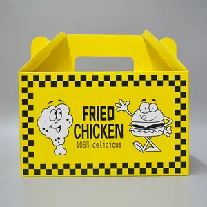 Custom logobiodegradabile Take Away Food patatine fritte Burger Fried Chicken Box pepite Fast Food Packaging