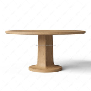 طاولة طعام دائرية عصرية من فيرلي، أثاث داخلي من الخشب الصلب للمنزل والمكتب، قابلة للتجميع - Product Image 2