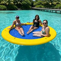 Plateforme aquatique gonflable personnalisée, hamac gonflable rond avec filet pour activités aquatiques en famille
