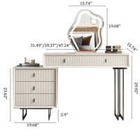 NOVA Blanc Moderne Chambre Maquillage Coiffeuse Avec Nuage Led Lumière Miroir Commode En Bois Bureau Avec Tiroirs De Rangement