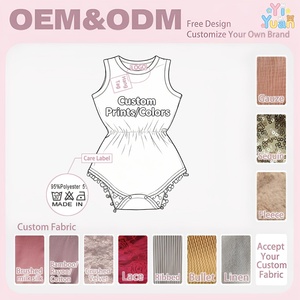 <span class=keywords><strong>Ropa</strong></span> de Bebé Unisex Personalizada de Alta Calidad, Sin Mangas, de 0 a 3 <span class=keywords><strong>Meses</strong></span>, Tejida, Estampada, con Pompones, Trajes de Verano Personalizados para Niñas y Niños - Product Image 2