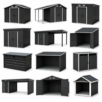 Abri de rangement métallique robuste 5x3 pieds avec porte simple à charnières, armoire à outils pour les projets résidentiels