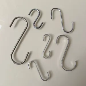 Grosir kait berbentuk S logam baja tahan karat untuk gantungan dapur dan kamar mandi