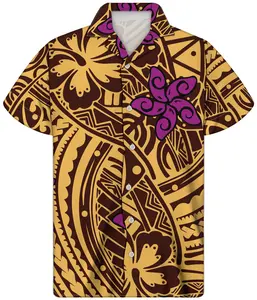 2022 Sommer Custom Logo Polo T-Shirt Tonga Hawaii Blume Polynesian Tribal Herren T-Shirt Lässig 3D gedruckt Herren Sommer hemden