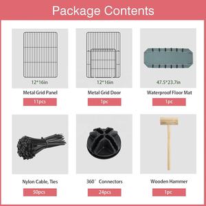 12 panneaux parc pour petits animaux parc pour animaux de compagnie tapis étanche Cage intérieur extérieur Portable fil métallique cour clôture Cages pour animaux de compagnie maisons - Product Image 3