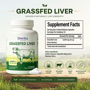 Cápsulas de Hígado de Res Deshidratado de Animales Alimentados con Pasto, Marca Privada OEM, con Folato Natural, Vitamina, Refuerzo Inmunológico, Sin Gluten, para la Digestión - Product Image 2