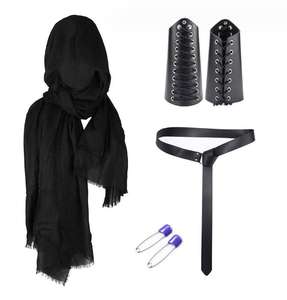 Ecowalson Medieval Knight cinturón de cuero chal hombres renacimiento medio hombro capa bufanda hebilla brazaletes Retro mágico corcho poción Bot - Product Image 5
