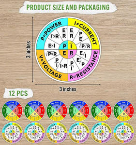 Pegatina <span class=keywords><strong>de</strong></span> la Ley <span class=keywords><strong>de</strong></span> Ohmios, Divertida Pegatina <span class=keywords><strong>de</strong></span> la Ley <span class=keywords><strong>de</strong></span> Ohmios en Forma <span class=keywords><strong>de</strong></span> Rueda, Pegatinas <span class=keywords><strong>de</strong></span> Diagramas <span class=keywords><strong>de</strong></span> la Ley <span class=keywords><strong>de</strong></span> Ohmios, Gráfico Escolar <span class=keywords><strong>de</strong></span> Ingeniería Eléctrica, Pegatina Impermeable - Product Image 2