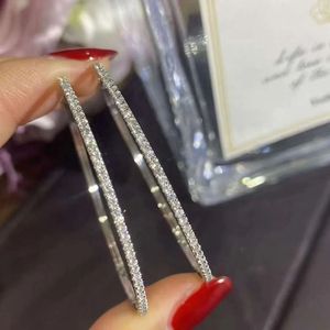 Pendientes de Aro Grandes Xinfly de 45 mm y 0.80 CT en Oro Blanco de 18K con Diamantes Genuinos de Corte Brillante, Regalo para Mujer para Bodas - Product Image 4