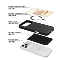 Coque de téléphone AG Feeling Black Edge avec dorure, design lisse et sécurisé pour iPhone 17, 17 Pro Max, 16 Pro, 15, coque magnétique