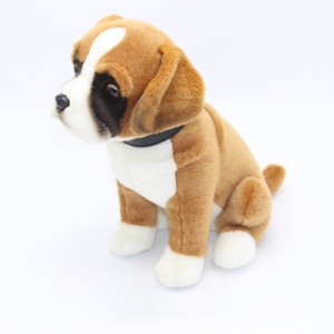Customized Realistic Boxer dog plush toy, Sitting boxer puppy stuffed animal, Brown white boxer dog, plush Lifelike boxer dog - Product Image 5