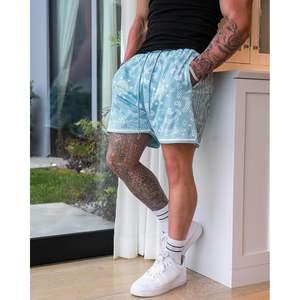 Pantalones Cortos Deportivos Personalizados para Hombre con Estampado Paisley Boho, Cintura con Cordón, Transpirables y con Bolsillos - Product Image 1