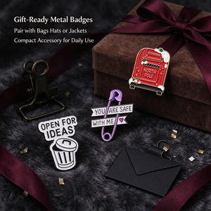 Pin de seguridad de metal con diseño de buzón de correo, lote de insignias de metal con gráficos geniales, pequeños accesorios de regalo coleccionables - Product Image 6