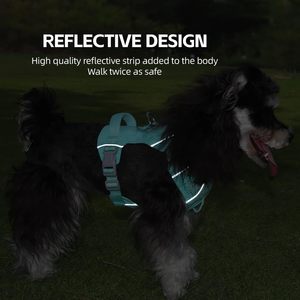 Harnais de chien rembourré doux, réglable, respirant, imperméable, en PVC et silicone, résistant, tactique, avec logo personnalisé - Product Image 5