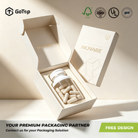 Boîte d'emballage rigide de luxe pour compléments alimentaires, emballage personnalisé pour capsules avec estampage à chaud et gaufrage