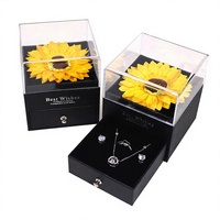 Cadeaux pour la fête des mères, boîtes rigides, fleurs simulées, collier tournesol, recyclable, cadeau pour la fête des mères, anniversaire, Saint-Valentin, anniversaire de mariage