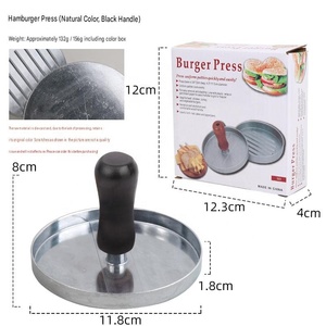 Alat Press <span class=keywords><strong>Burger</strong></span> Manual Baja Tahan Karat Berkualitas Tinggi dengan Polesan Cermin Anti Lengket Ramah Lingkungan Desain Perak - Product Image 5