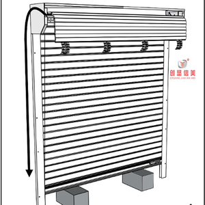 <span class=keywords><strong>Porte</strong></span> à enroulement en aluminium haute vitesse, résistante au vent, pour entrepôt extérieur, <span class=keywords><strong>garage</strong></span>, sécurité, <span class=keywords><strong>avec</strong></span> commande manuelle - Product Image 3