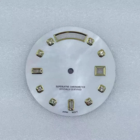 Cadran de montre en acier inoxydable de 31 mm, motif nacre, non lumineux, avec index en diamant pour mouvement 8285