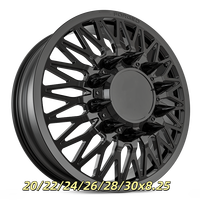 Ruedas Forjadas NJQS de 8 y 10 Birlos para Coche, 8x200 8x225 10x225, Negras, Todoterreno, para Ford GMC F350, Rueda Trasera Doble de 22/24/26/28/30 Pulgadas