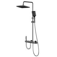 Ensemble de douche mural en laiton à 4 fonctions avec fonction pluie et massage, personnalisable OEM pour projets hôteliers et villas