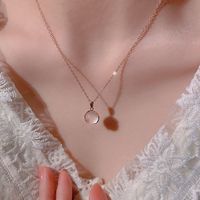 Léger Tempérament Extravagant Rond Zircon Cubique Pendentif Cuivre Colliers Pour Femmes