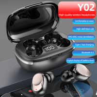 Auriculares Bluetooth TWS Y02 con Control Táctil, Chip V6.0, Carga Tipo-C, Auriculares Inalámbricos