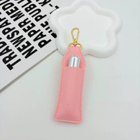 Petit porte-rouge à lèvres en cuir PU avec logo personnalisé - Pochette pliable et durable pour baume à lèvres et stick réparateur