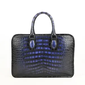 Luxury Crocodile Men Bags Office Document Bags Male Business Briefcase Leather Handbags Hand Made Men Bags Guangzhou Factory