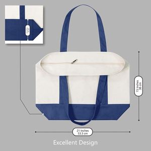Sac fourre-tout en toile de coton bleu écologique personnalisé par le fabricant avec logo imprimé, sac de courses écologique - Product Image 2