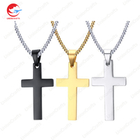 Colliers Croix Modernes Personnalisés OEM en Gros 2025, Pendentifs en Acier Inoxydable Gravés au Laser, Cadeau Religieux pour Marques de Vente en Gros