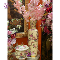 Haute qualité fleur motif cuivre porcelaine Vase luxe décor à la maison Table ornements Antique intérieur décoration de la maison ensemble
