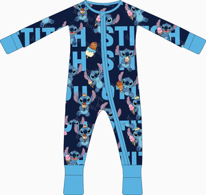 Individuell Bedruckter Bambusfaser-Baby-Schlafanzug mit Reißverschluss und Füßen Kleinkinder-Pyjama Kleidung - Product Image 4