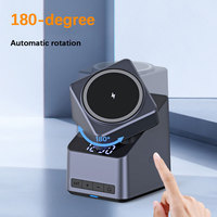 15W 4-in-1 draaibare magnetische draadloze oplaadstation met digitale wekker voor telefoon, smartwatch, oordopjes en meerdere apparaten