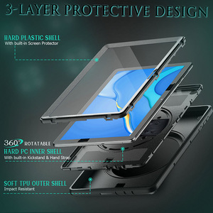 Funda 3 en 1 con soporte para tableta para niños, protector de pantalla y correas para <span class=keywords><strong>Huawei</strong></span> <span class=keywords><strong>Matepad</strong></span> <span class=keywords><strong>T10S</strong></span>/T10, 10,1 ", a prueba de golpes, cubierta de Tpu para PC seguro - Product Image 2
