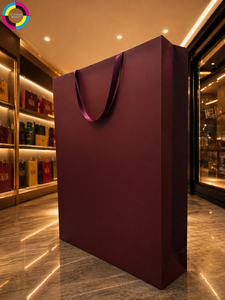 Borsa di <span class=keywords><strong>Carta</strong></span> Extra Large di Lusso con Logo Personalizzato, Gigante Sacchetto per Shopping da Boutique, Confezione Regalo Oversize Bordeaux, Borsa all'Ingrosso - Product Image 3
