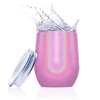 <strong>Amazons</strong> <strong>Top</strong> <strong>Sell</strong> 12oz Egg Shape Stainless Steel Double Wall Insulated Wine Tumbler Beer Mug with BPA Free Lid