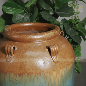 Cream-Red Ombre Glazed <b>Ceramic</b> <b>Pot</b> Modern Design Eco-Friendly Durable for Indoor/Outdoor Home Garden Decor Flower <b>Pots</b> Planters - Product Image 1