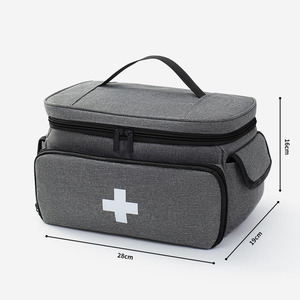 Sac de premiers secours en polyester rouge avec fermeture éclair, grande capacité, multifonction, sac médical unisexe, style simple, portable, multi-usage - Product Image 6