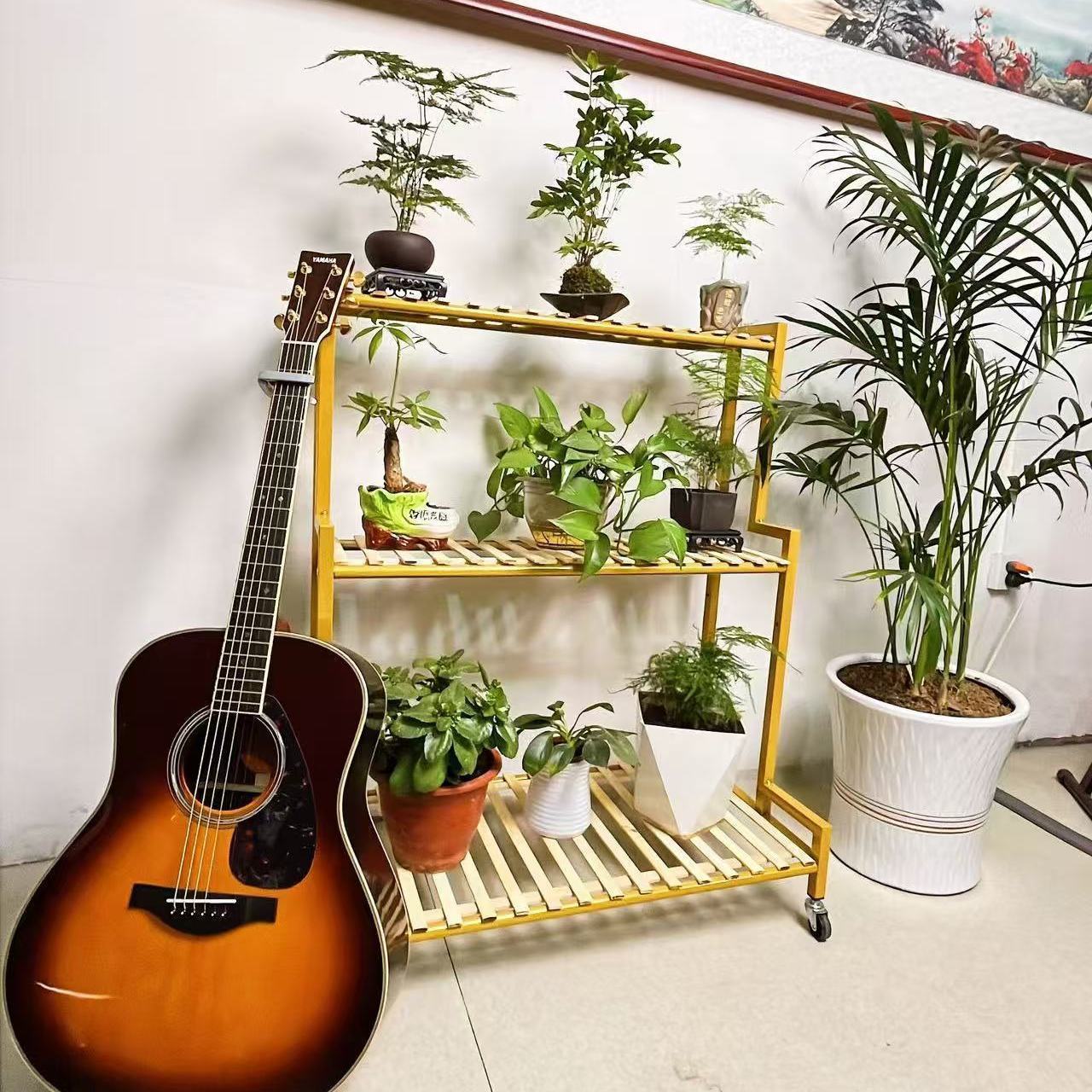 Three-tiered gold frame, 120mm long tiered flower stand