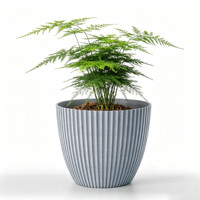 Pot de fleurs en polypropylène léger et durable de 5 pouces, écologique, pour décoration de jardin intérieur/extérieur, classique à rayures verticales