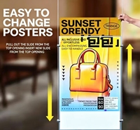 Kotak Lampu Poster LED A0 A1 A2 A3 A4 dengan Sisipan Atas, Ukuran Kustom, Bingkai Display Iklan Aluminium